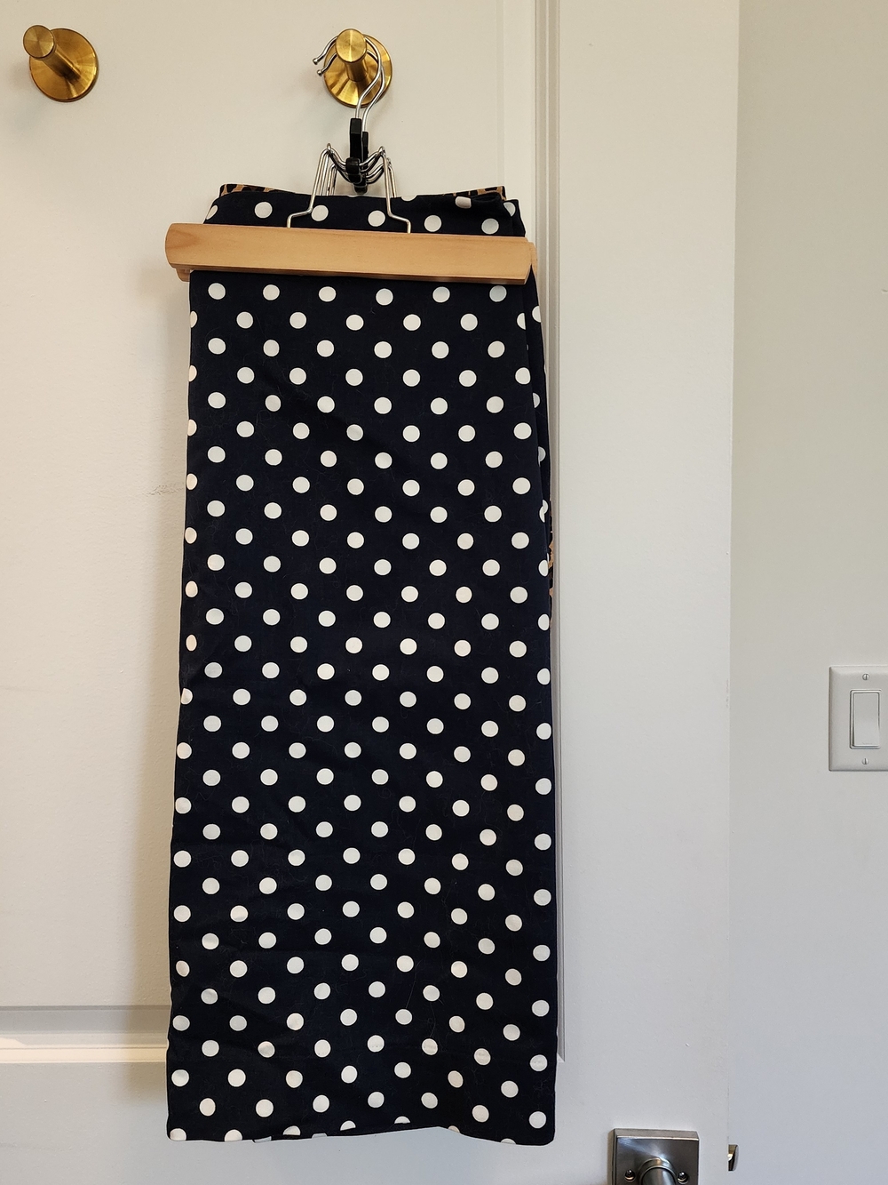 J. Crew Navy with White Polka Dot Pencil Skirt